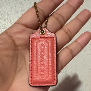 Coach Coral Leather Keychain Hangtag